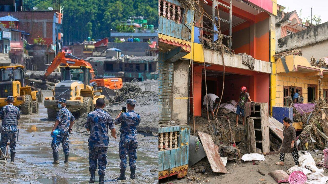 नदी के किनारे बने पुलों तथा अन्य बुनियादी ढांचे नष्ट हो गए