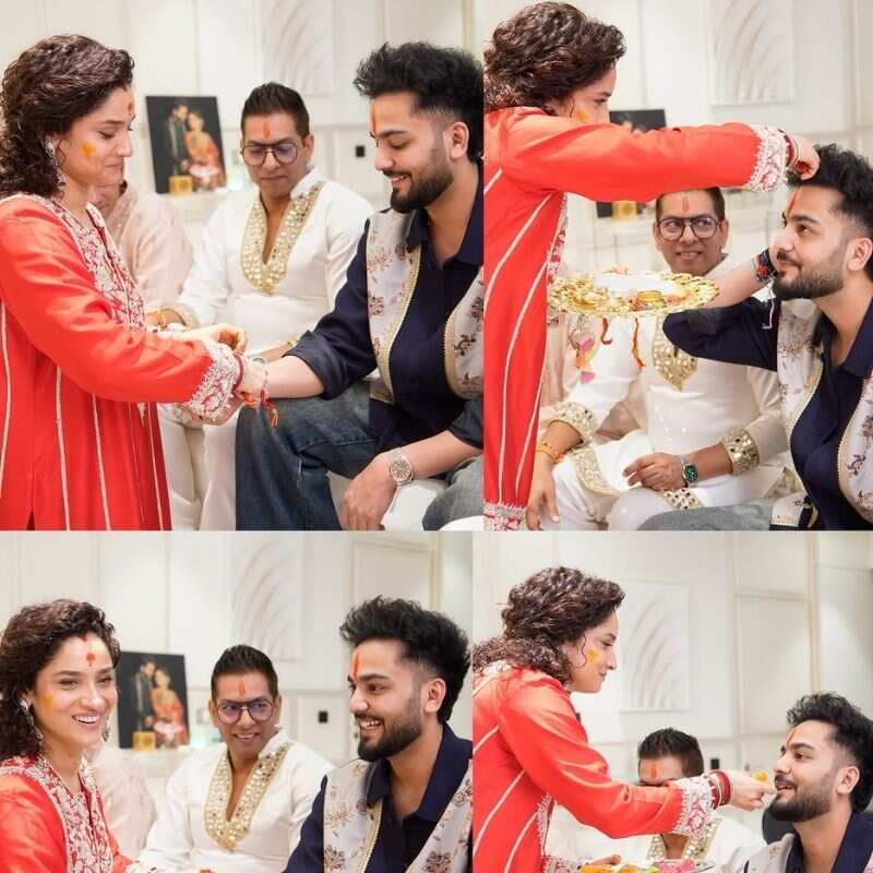 अंकिता लोखंडे ने दिखाई राखी सेलिब्रेशन की झलक