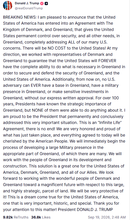 US Greenland Security Agreement