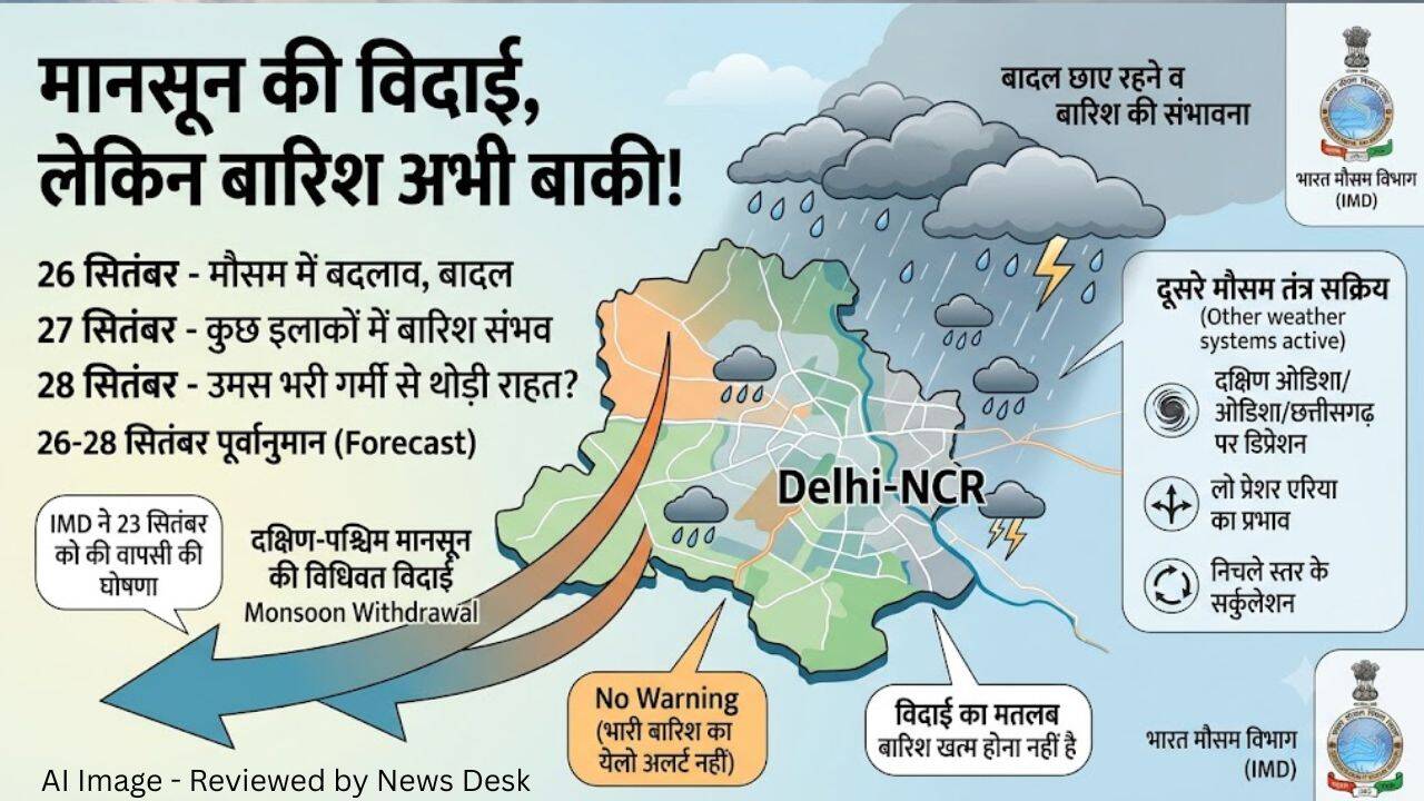 दिल्ली से विदाई ले चुका है मानसून
