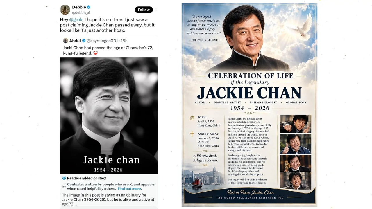 Jackie Chan Death Fake News Post