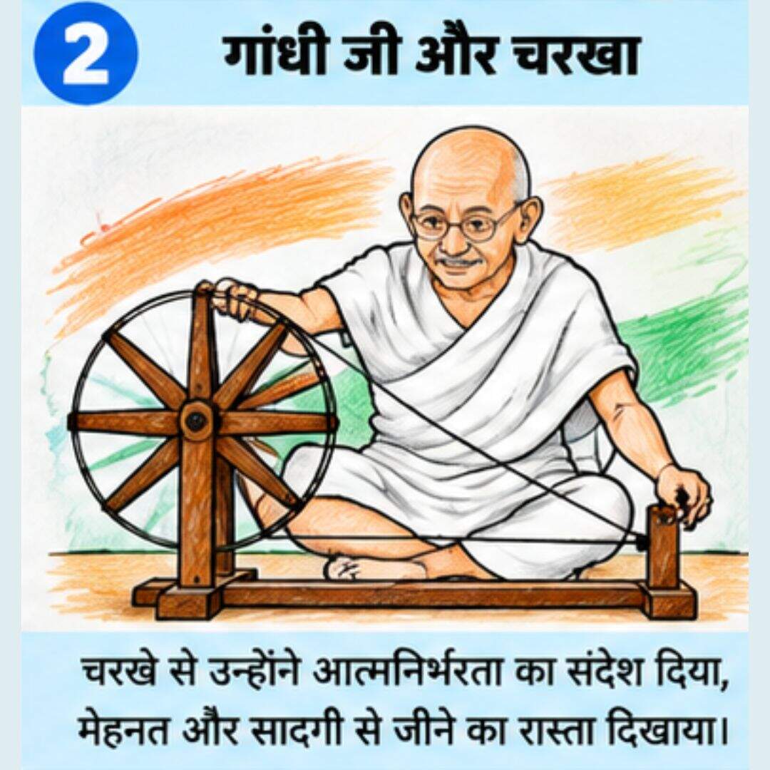 ​गांधी जी और चरखा