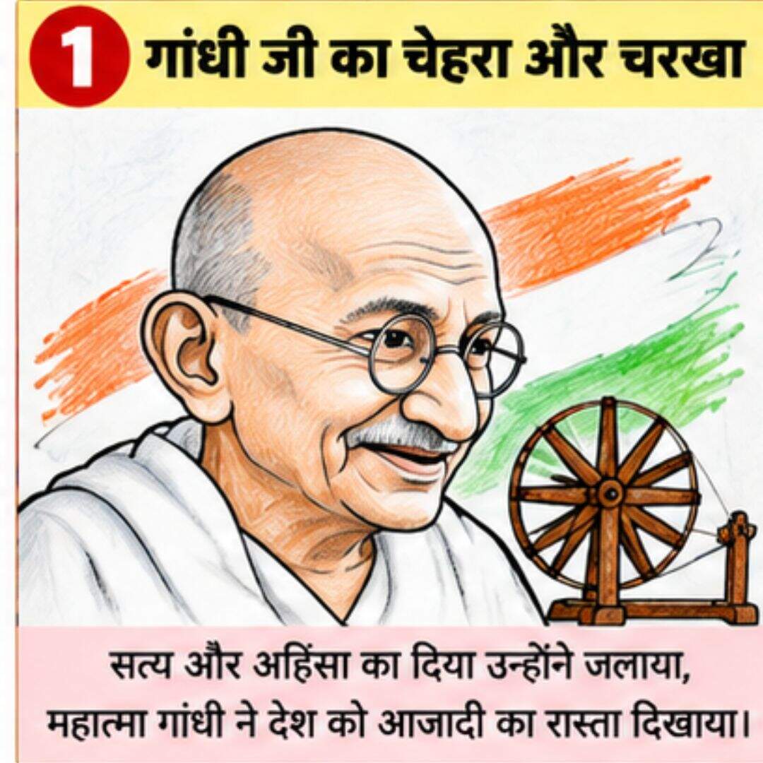 चश्मे के साथ महात्मा गांधी का चेहरा