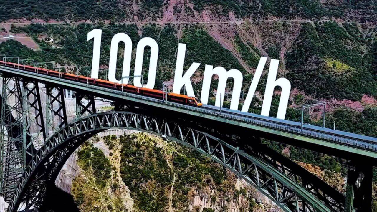 vande bharat 100 kmph katra banihal chenab anji bridge Viral Video