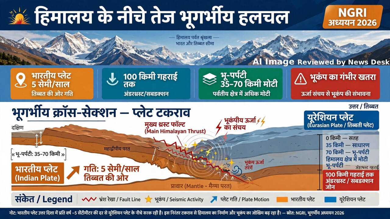 भारतीय प्लेट लगातार तिब्बत की ओर खिसक रही है