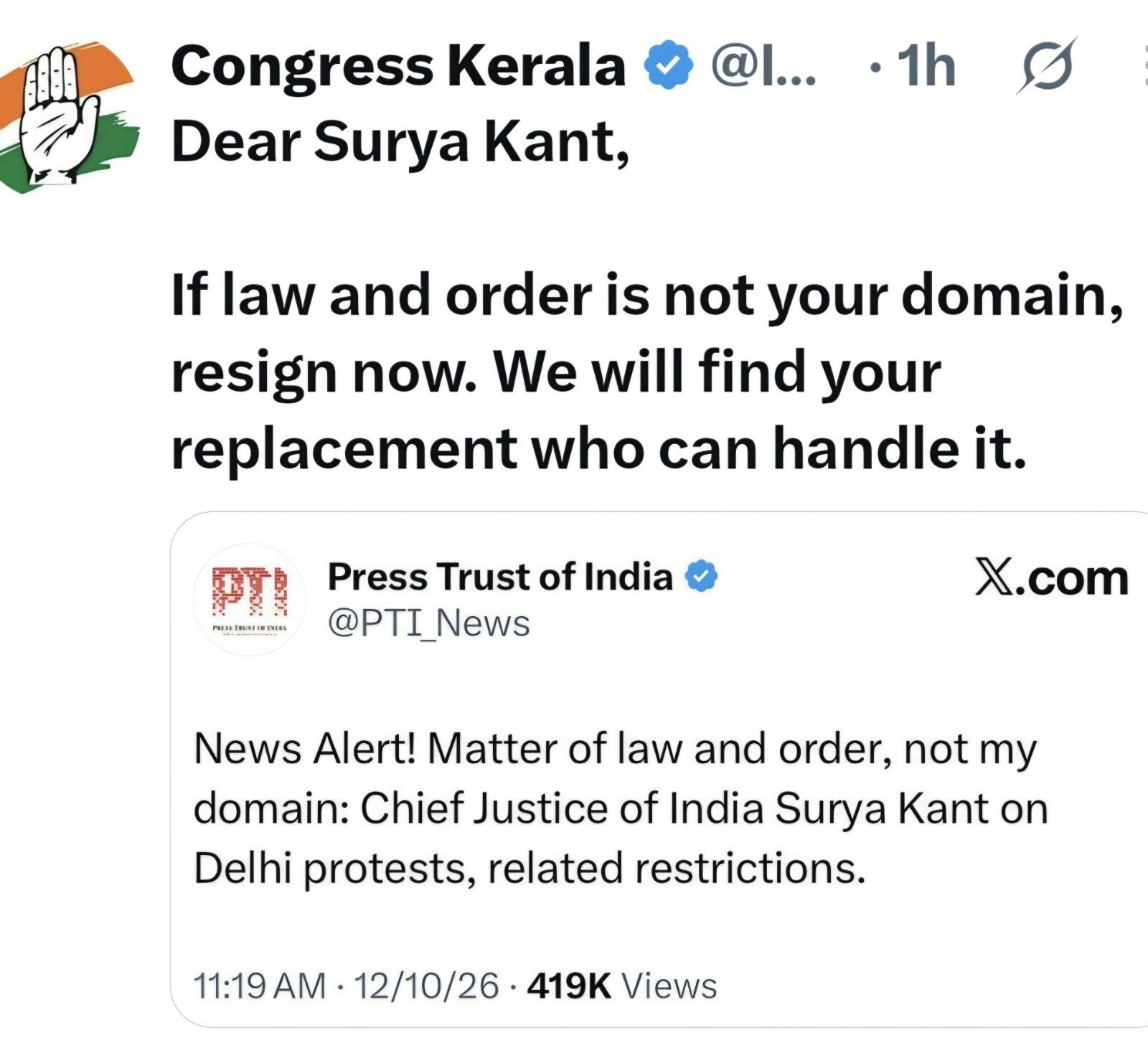CJI Resignation Row