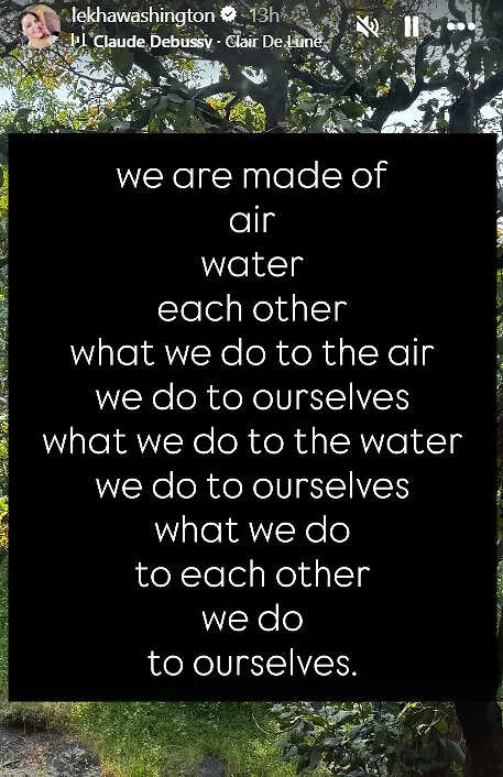 Lekha Washington's Instagram Story