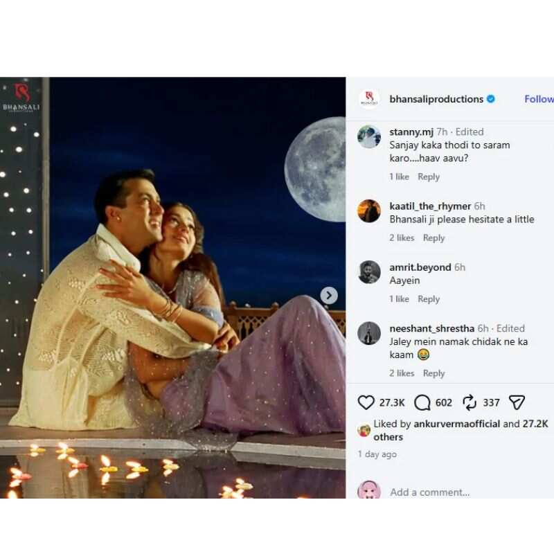 भंसाली प्रोडक्शन्स ने शेयर की सलमान खान-ऐश्वर्या राय की फोटोज