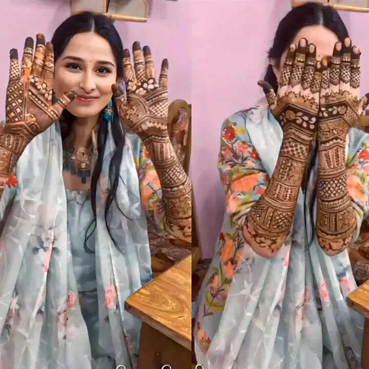 रोहन के नाम की लगाई मेहंदी