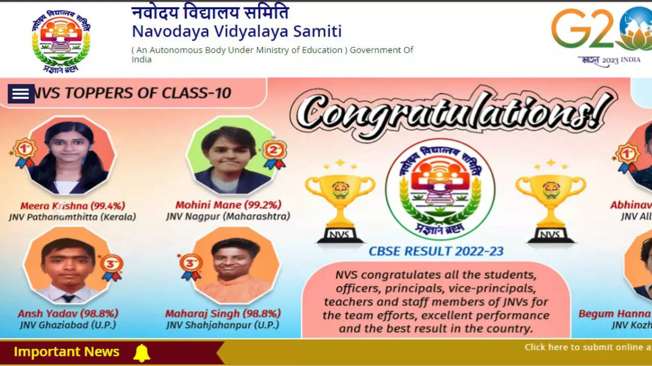 NVS Class 6 Admission 2024