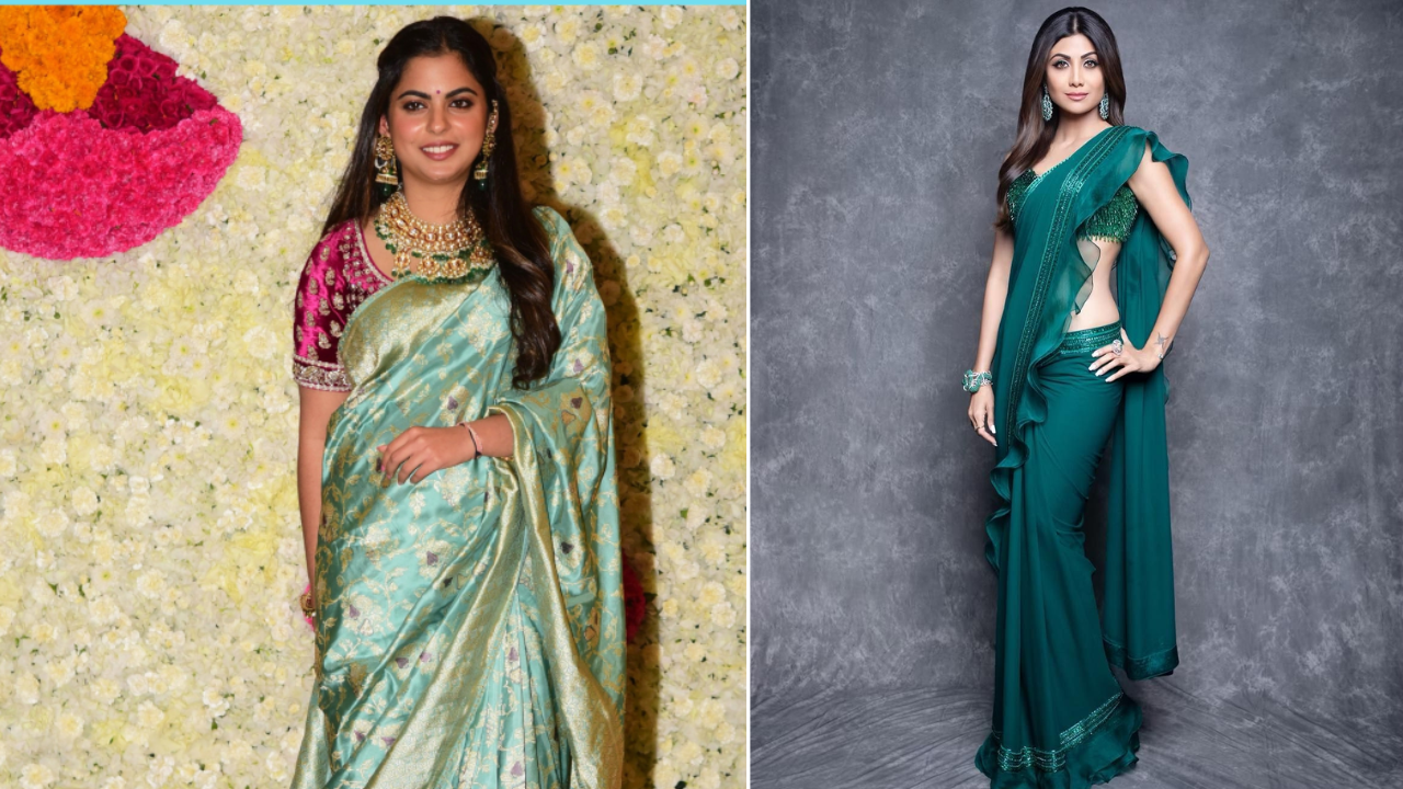 Sawan 2023, green saree, latest saree blouse designs