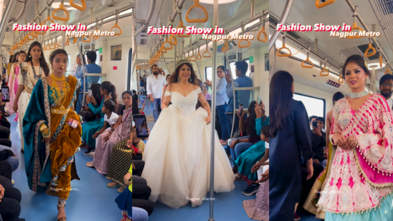 delhi metro viral video, viral video nagpur metro, nagpur metro fashion show video