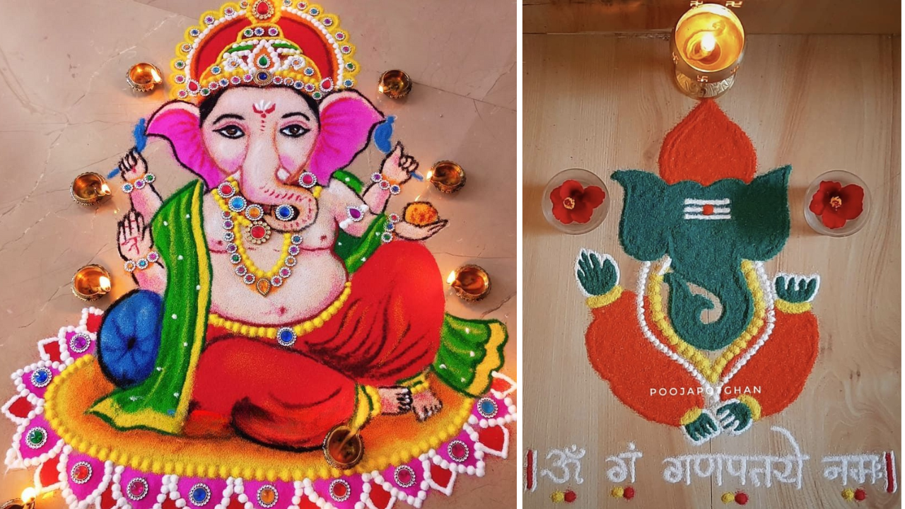 Ganesh chaturthi 2023, ganesh chaturthi rangoli designs, rangoli designs for ganesh chaturthi