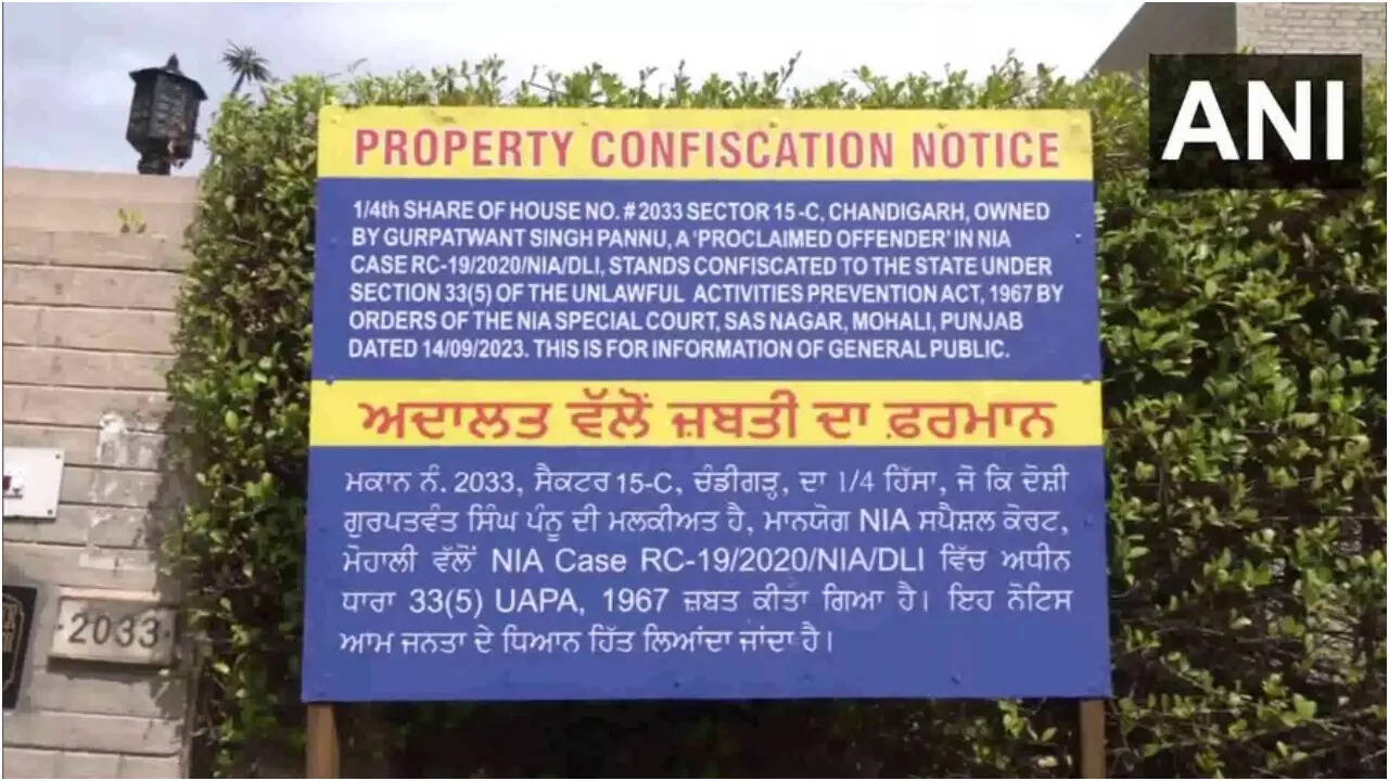 Gurpatwant Singh Pannu properties seized