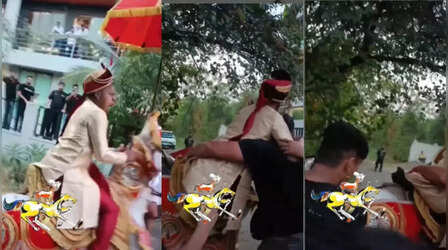 VIDEO: घोड़ी पर बैठकर मस्त झूम रहा था दूल्हा, अचानक हुआ ऐसा खेल जिंदगीभर नहीं भूलेगा अपनी शादी