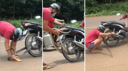 Viral Video: बाइक के पहिए में फंस गया सांप, फिर शख्स ने जो किया, देख लोग बोले - दिलेर