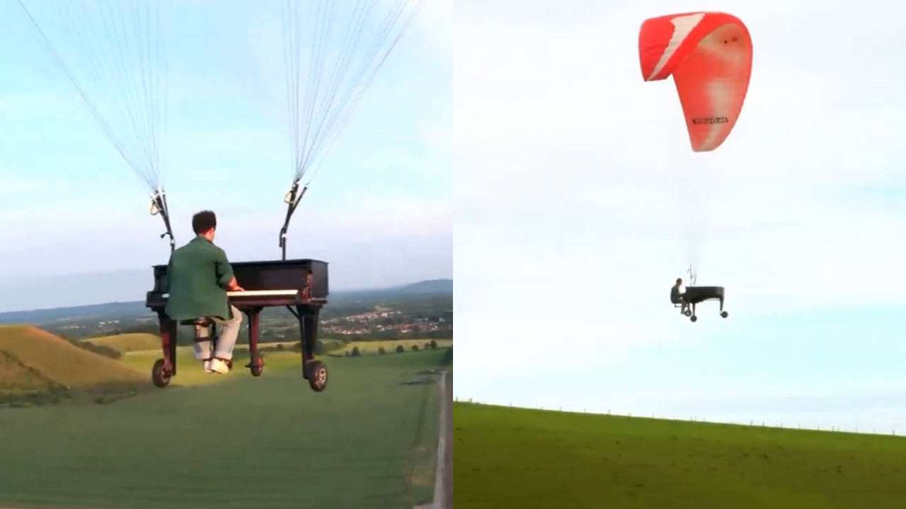 Playing Piano While Flying