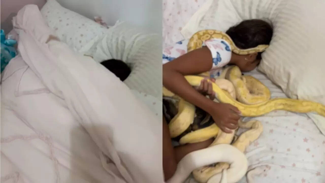 Girl Sleeping Among Snakes