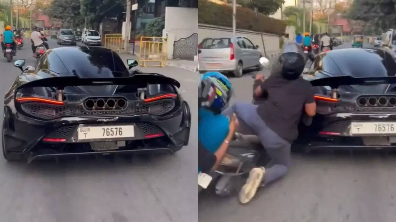 Supercar bike accident