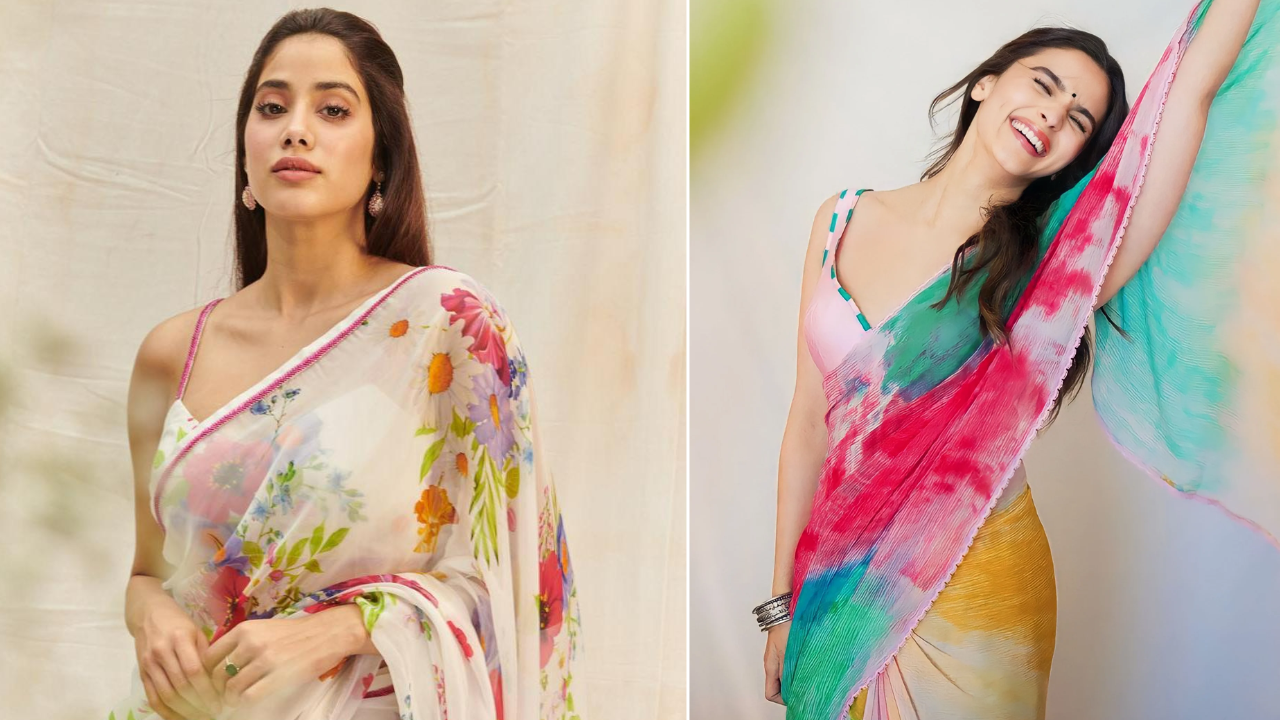 Holi 2024, Saree designs for holi, latest ombre white saree