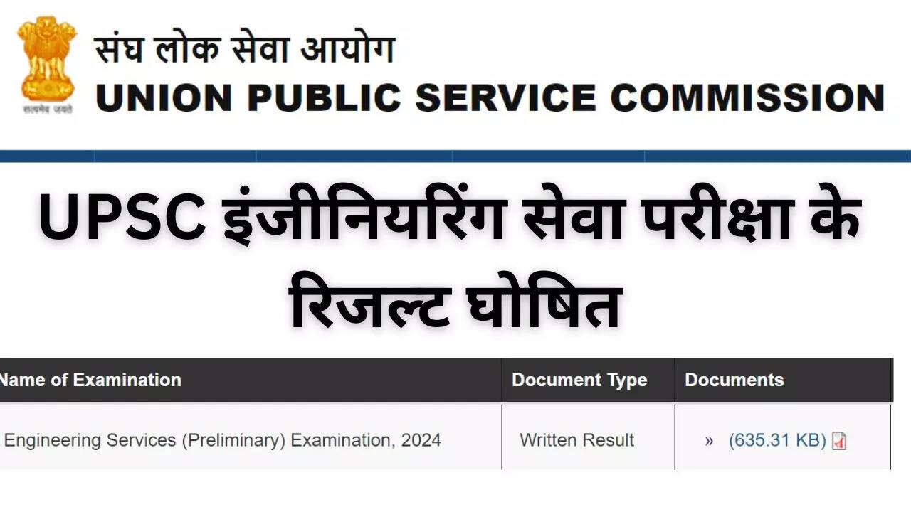 UPSC ESE Prelims Result 2024