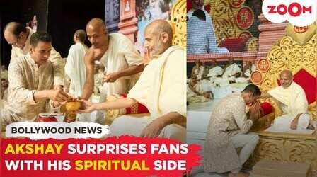 Akshay Kumar ने किए जैन मोन्क Shri Hansratna Surishwarji के दर्शन