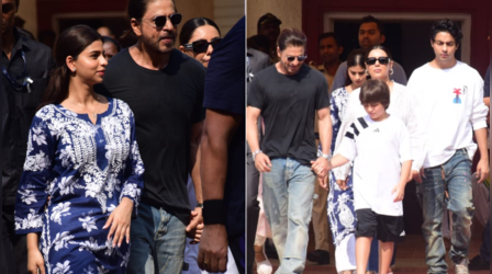 परिवार संग मतदान करने पहुंचे Shah Rukh Khan, वोटिंग सेंटर पर बेटी सुहाना खान दिए पोज
