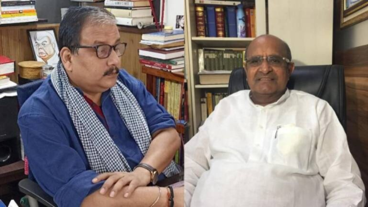 मनोज झा और केसी त्यागी।
