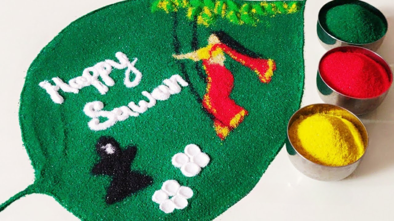 Sawan 2024 Rangoli Design