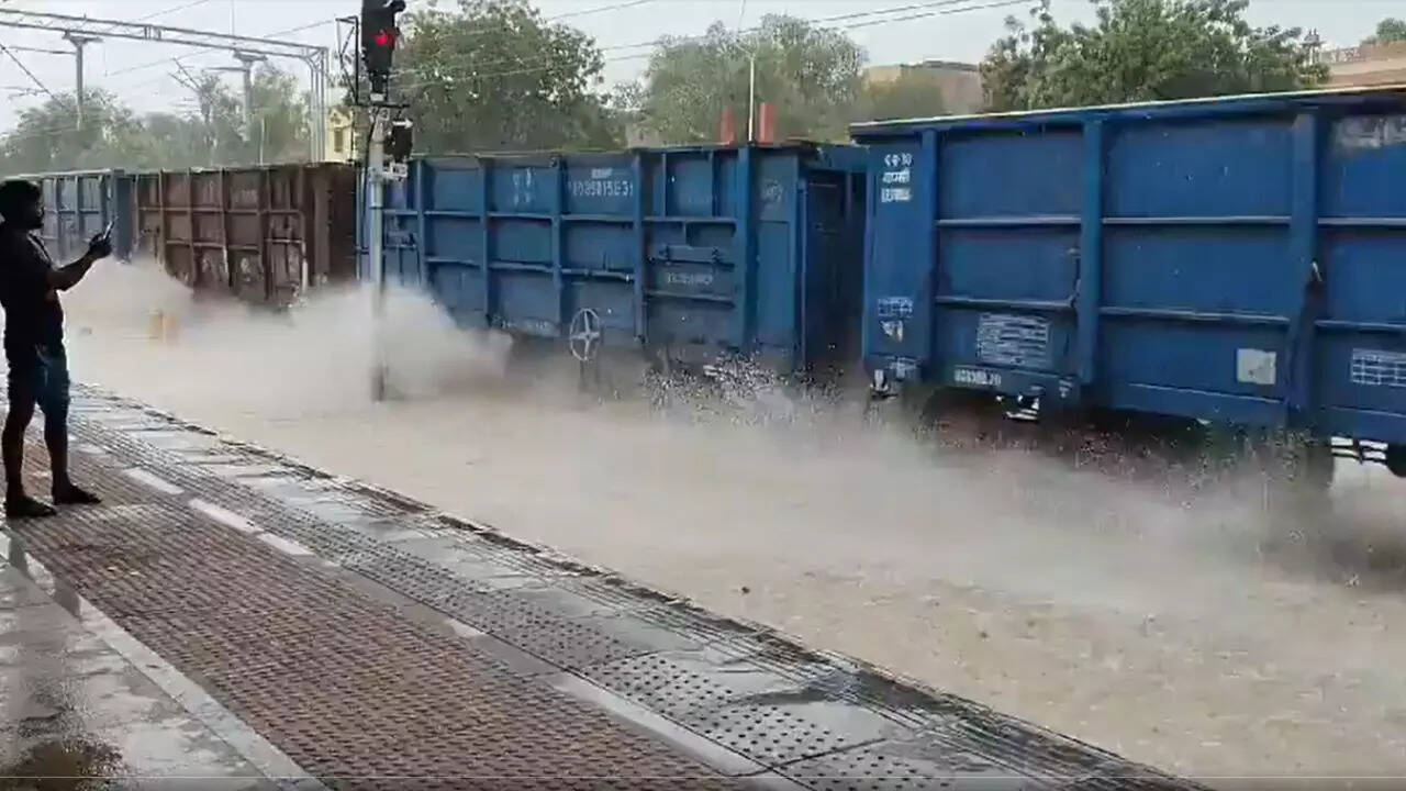 freight train on water