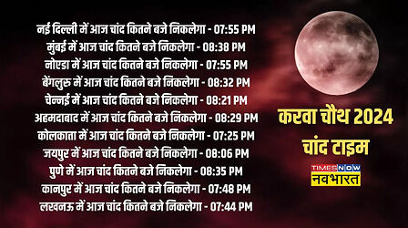 Karva Chauth Ka Chand Kab Niklega 2024: करवा चौथ 2024 का चांद कितने बजे निकलेगा, यहां जानिए शहर अनुसार चंद्रोदय समय