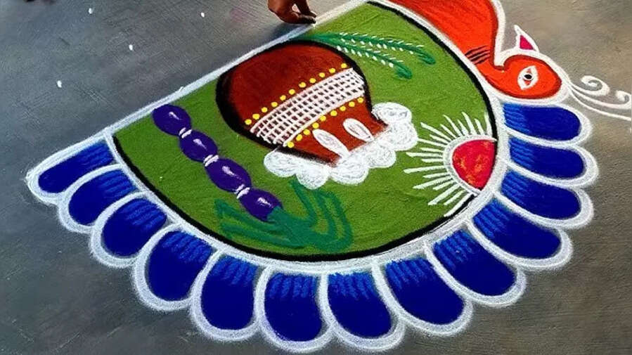 Pongal Festival 2025 Rangoli Design Live पोंगल रंगोली डिजाइन
