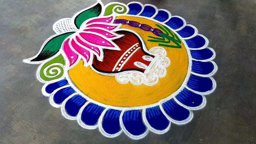 Pongal Festival 2025 Rangoli Design Live भोगी पोंगल रंगोली फोटो