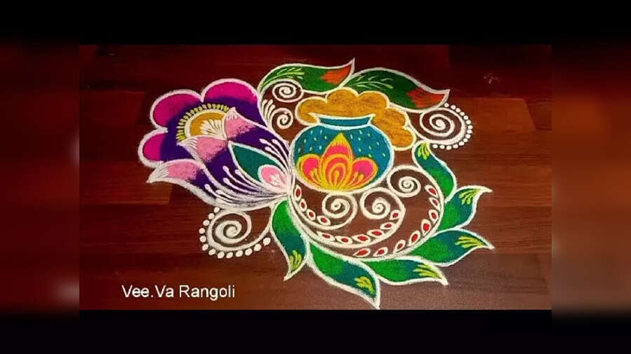 Good Morning Pongal Festival 2025 Rangoli Design Live खूबसूरत थाई पोंगल पॉट रंगोली