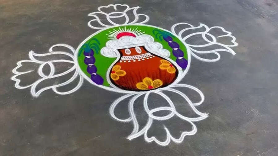 Good Morning Pongal Festival 2025 Rangoli Design Live पोंगल रंगोली कोलम सिंपल डिजाइन
