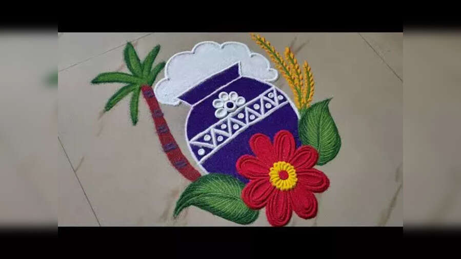 Good Morning Pongal Festival 2025 Rangoli Design Live Easy And Simple Kolam Design For Pongal