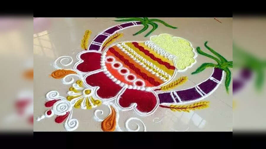 Good Morning Pongal Festival 2025 Rangoli Design Live Happy Makar Sankranti Kundalu Muggulu