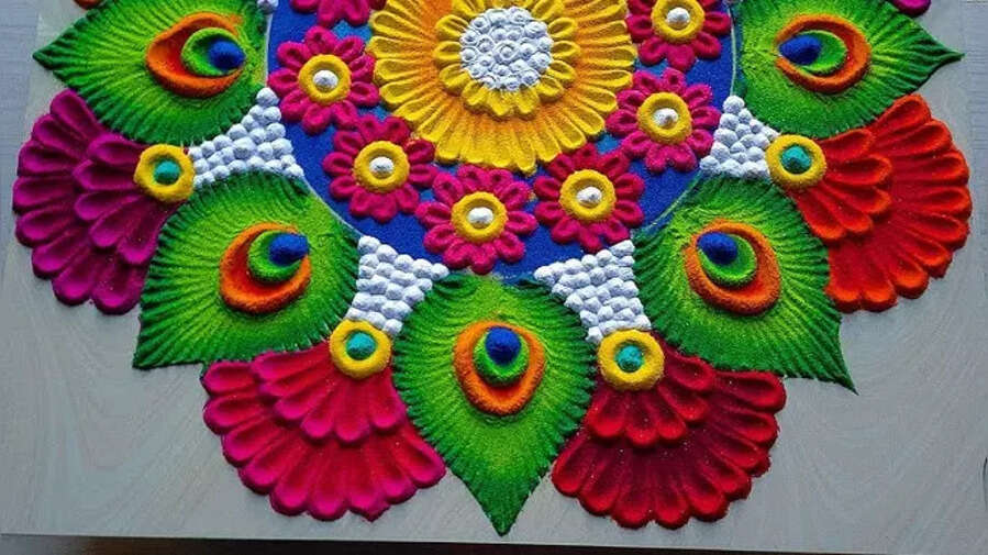 Pongal 2025 Rangoli Muggulu Design Live पोंगल 2025 बॉर्डर रंगोली डिजाइन