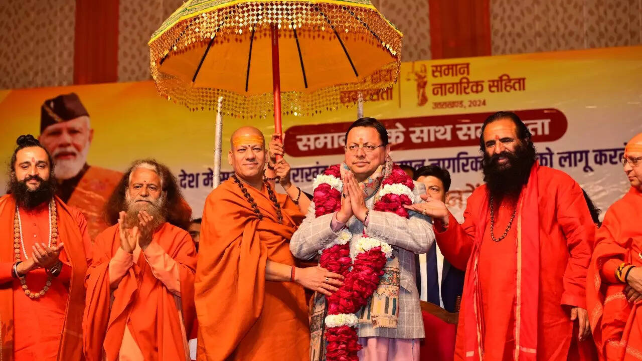 CM Pushkar Singh Dhami Honored by Sants.