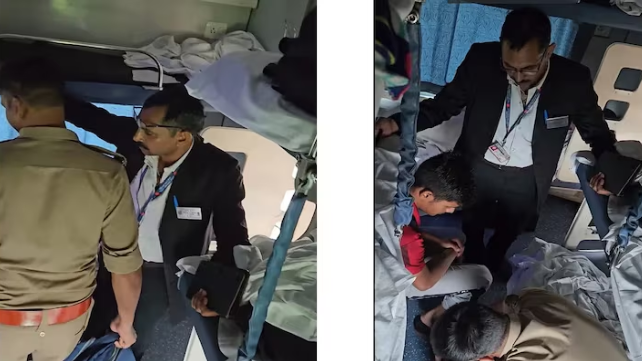 रेलवे में पुलिसकर्मी को टीटीई ने लगाई डांट।