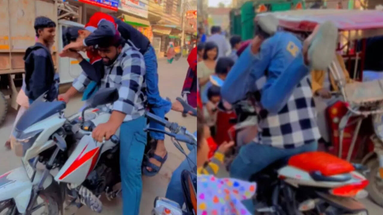 hilarious dance while sitting on bike