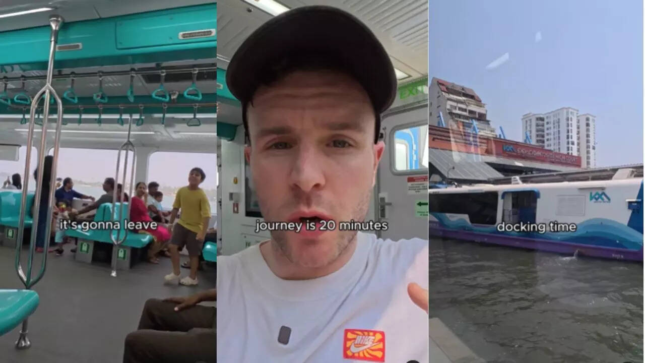 Foreigner Travelling In Kerala Water Metro