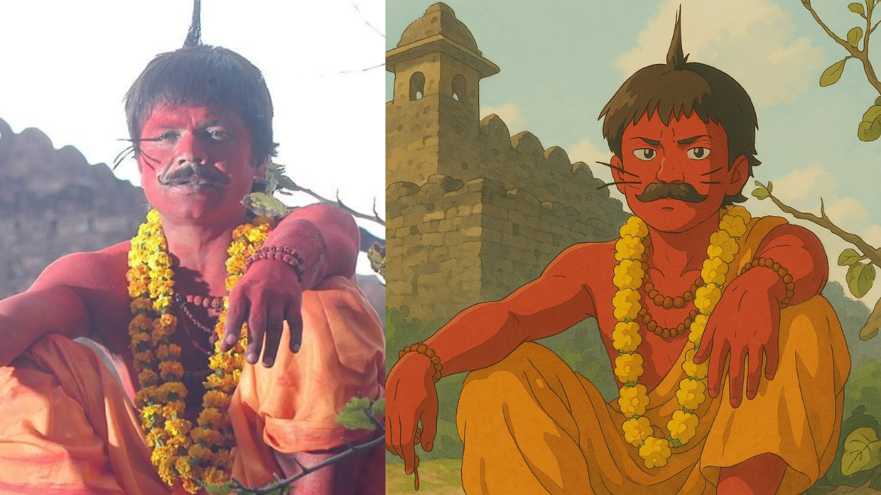 घिबली द्वारा बनी भूल भुलैया के छोटे पंडित की तस्वीर।