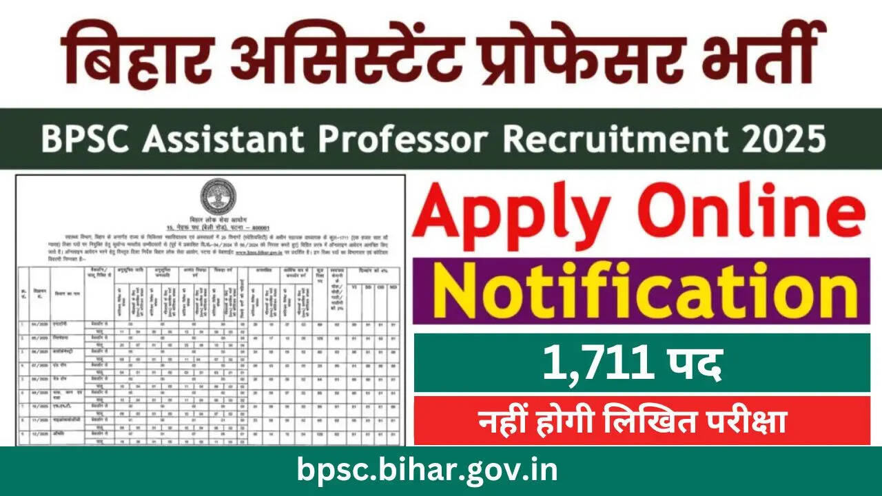 Bihar Assistant Professor Vacancy 2025