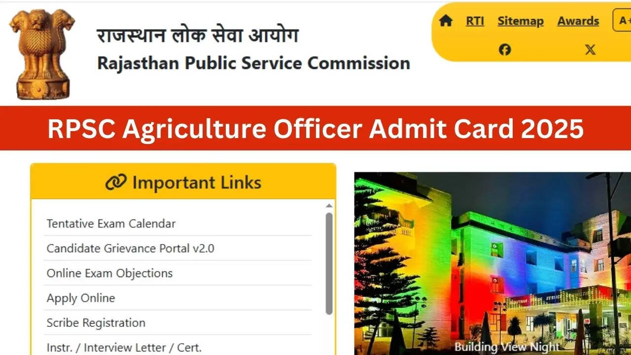 RPSC Rajasthan Oficial de agricultura de admisión Card 2025