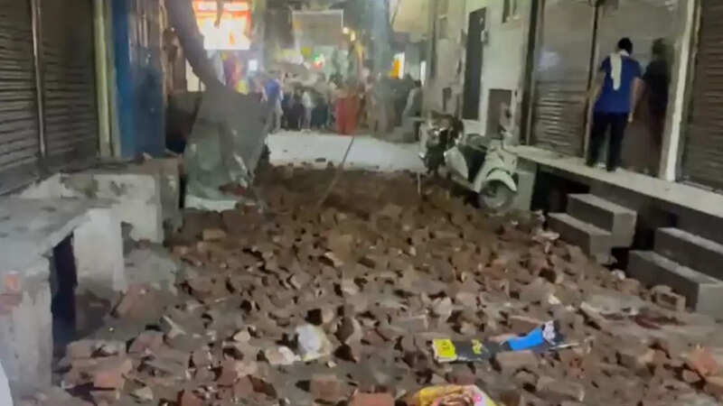 Delhi Building Wall Collapse