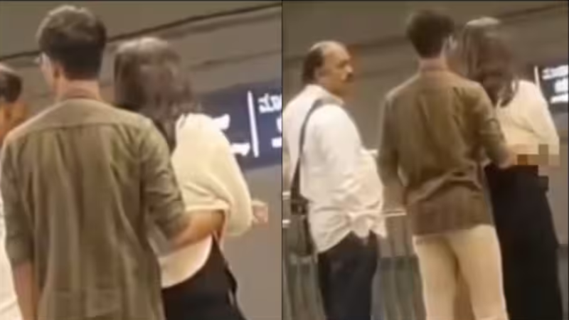 बेंगलुरु मेट्रो स्‍टेशन मौजूद कपल।