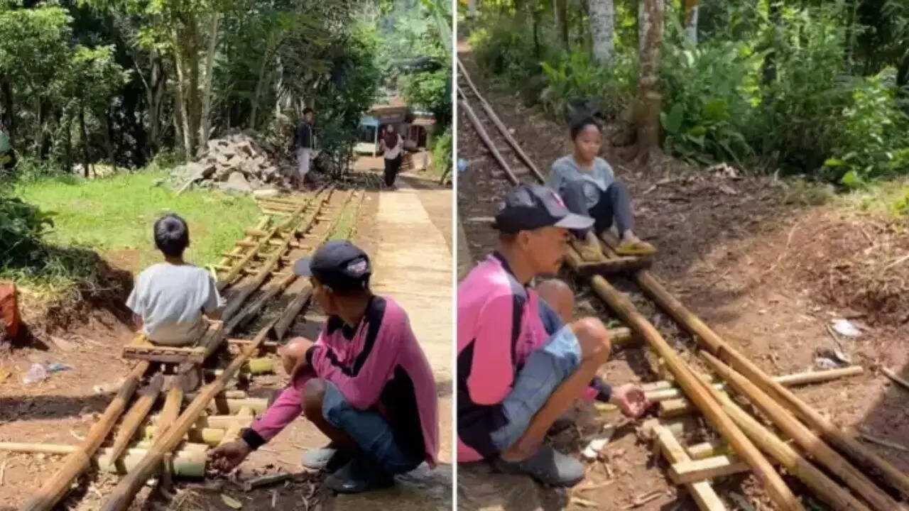 Indonesian Kids Enjoy Roller Coaster