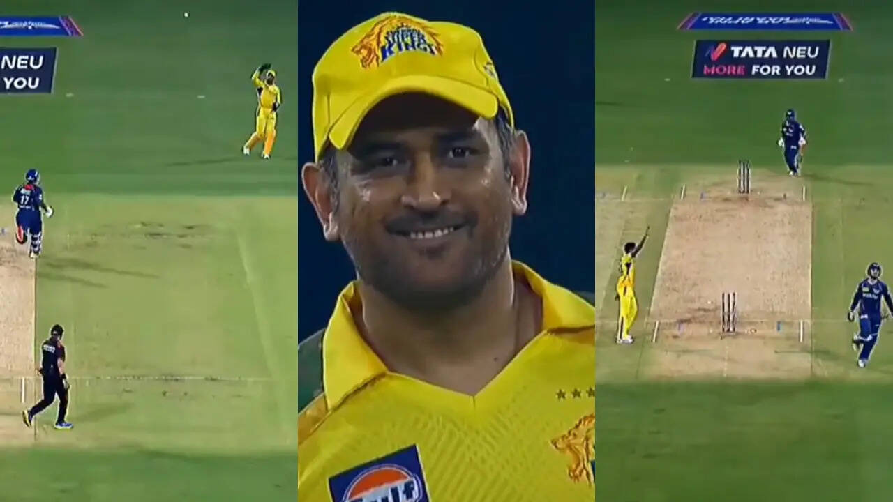 MS Dhoni underarm throw run-out against LSG