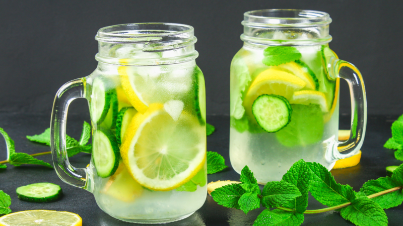 cucumber lemon mint detox water recipe in hindi